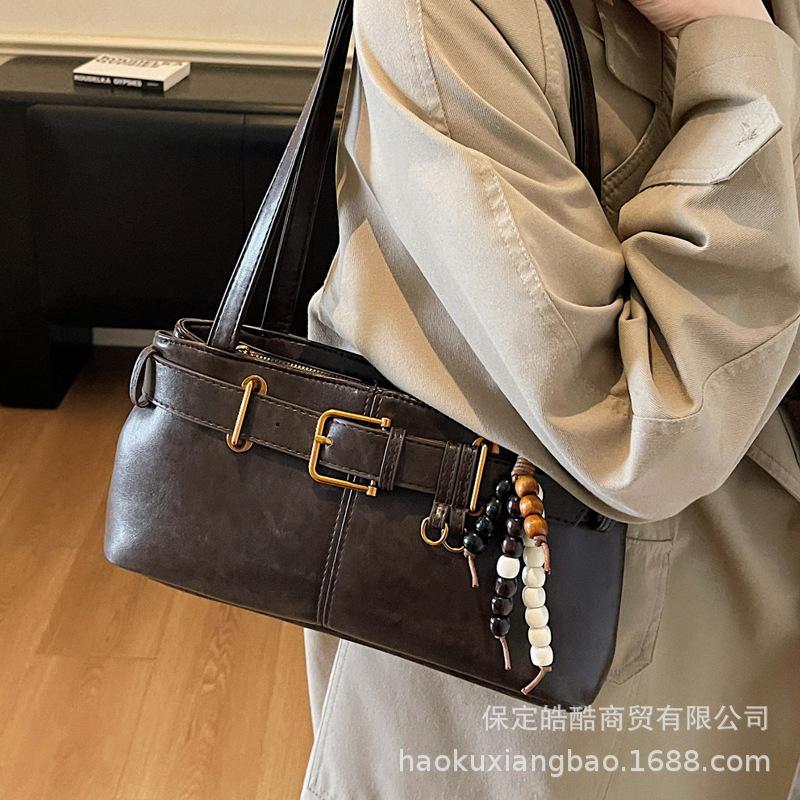 Retro Niche Underarm Bag Women's 2025 New Trendy Fashion Korean Portable Commuter Large Capacity Shoulder Tote Bag