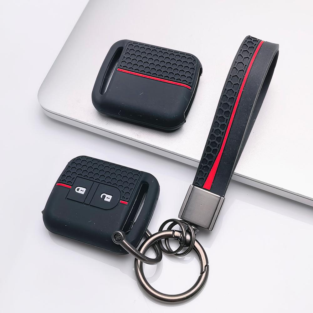Key Fob Cover for Nissan Qashqai Micra Tiida Sunny Livina Sylphy with Keychain Anti-Scratch Surface Shockproof Structure Soft Grip Texture