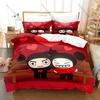 Cool Cartoon Pucca & Garu Bedding Set 3 Piece Lovely Kpop Pattern Duvet Cover Set Single Twin Full Queen King Size Decor