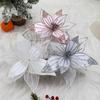 Sparkling Artificial Poinsettia Flower DIY Simulation Flowers Sequins Flower  Wedding Decoration