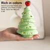Lighted Ceramic Christmas Tree Small Xmas Tree Figurine with Fruit Tree Topper Holiday Tabletop Centerpiece for Home Mantel Shelf Fireplace Decor