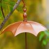 Umbrella-Shaped Bird Feeder Rustic Outdoor Wildbird Feeder with Rain Guard Decorative Hanging Platform Seeds Tray for Courtyard Balcony