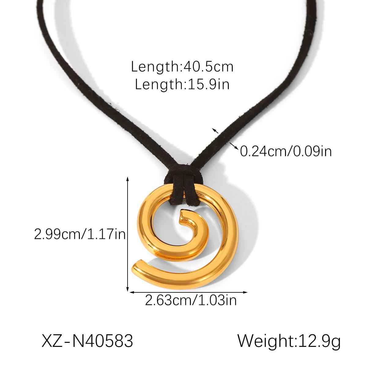 

Современное полое ожерелье-подвеска в виде раковины улитки с круглым кожаным шнурком – Простая мода для женщин