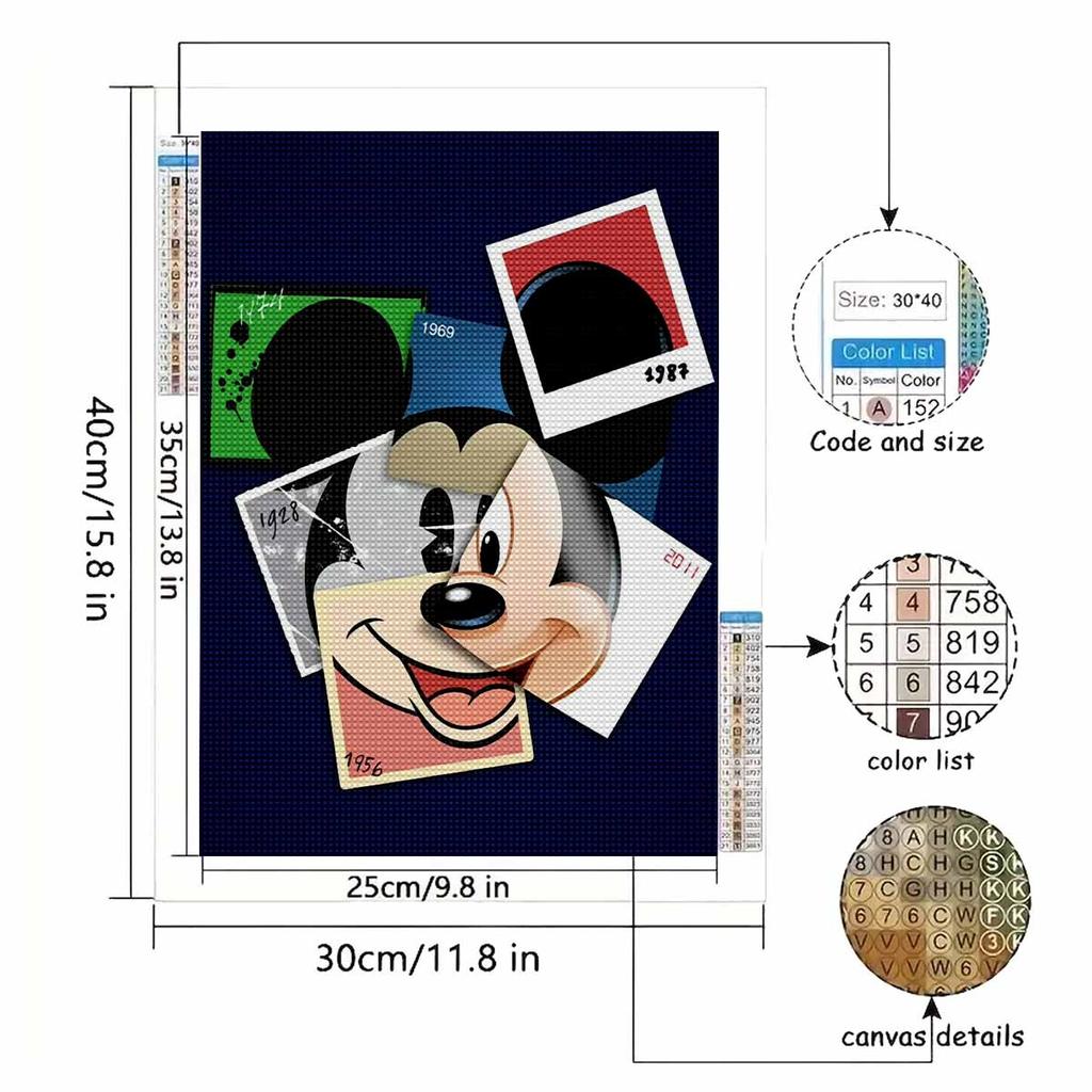 DIY Diamond Painting Funny Mickey Cross Stitch Kit Mosaic Art Diamond Painting Full Circle Diamond Home Decoration