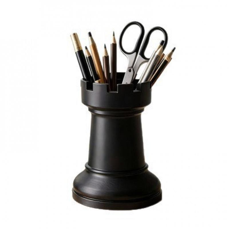 Chess Shaped Pen Holder Multiuse Desk Organizer 1Pc Stationery Cosmetic Storage for Home Office Dorm Desktop
