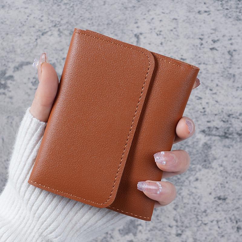 Compact Women's Tri-Fold Wallet: Glossy, Ultra-Thin Card Holder, Coin Purse, and Ticket Clip
