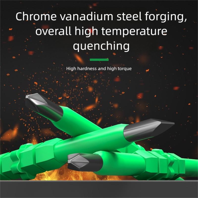 Heavy Duty Double Ended Magnetic Screwdriver Heavy Duty Double Tip Design High Torque for Mechanics Electrical Repairs