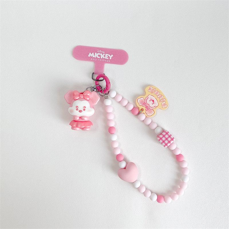 

Disney Cute Mickey and Minnie Mobile Phone Chain Keychain Cartoon Animation Accessories Collection Backpack Pendant Gift A