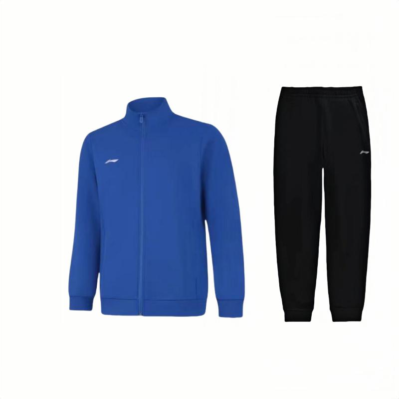 

Li-Ning Минималистичное худи с воротником-стойкой и длинными рукавами, удобные длинные брюки, повседневный спортивный костюм, унисекс, AWDUA75-4+AKLSC99-1 M