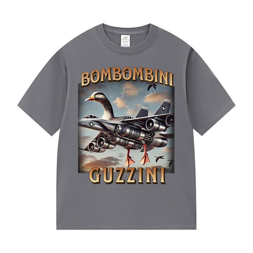 Bombombini Guzzini Funny Goose Meme Graphics T Shirts Men Women Summer Cotton Short Sleeve T-Shirt Fashion Casual O-Neck T Shirt