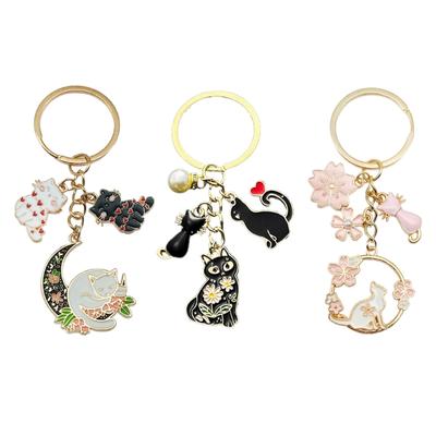 Cute Cats Pet Charm Keychain Chic Cats Figure Bag Hanging Decoration Charm Multipurpose Key Chain Adornment