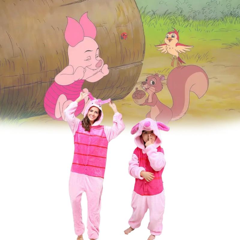 Piglet The Winnie Pooh Characters Unisex Fancy Dress Costume Pyjamasaa Hoodies