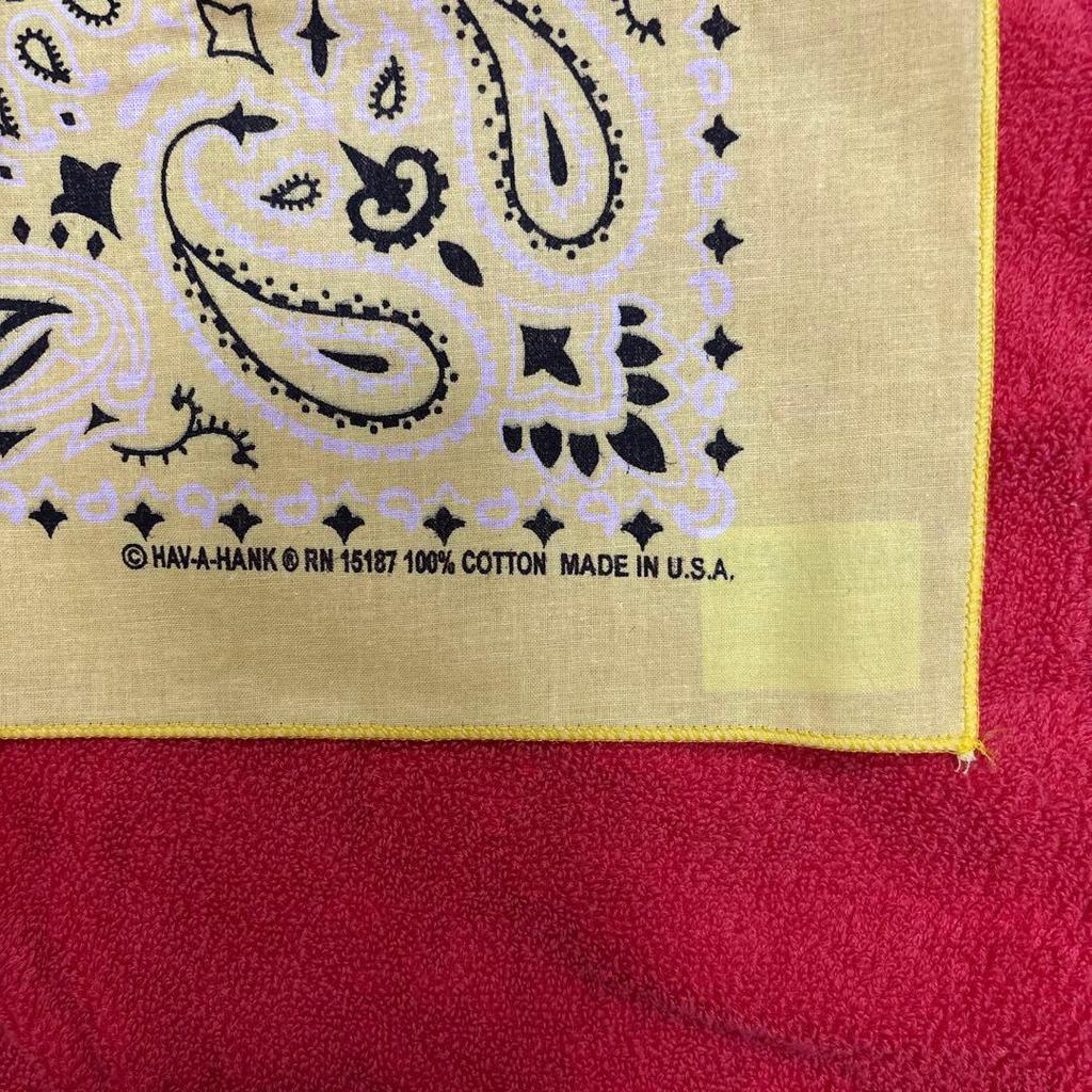 Used HAV-A-HANK Bandana Paisley Pattern Yellow