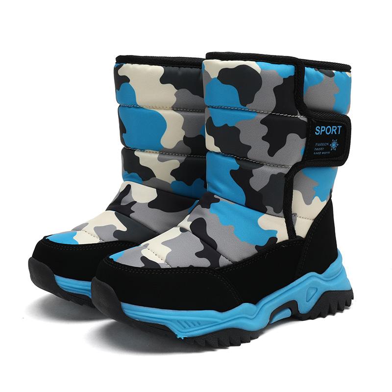 Kids Winter Boots Fashion Convenient Outdoor Thick Sole with Plush Insulation Boy's Snow Boots High Top Cotton Shoes