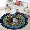 Cat Nature Symbols Round Area Rug Under Office Chairs Bedroom Living Room Home Decor