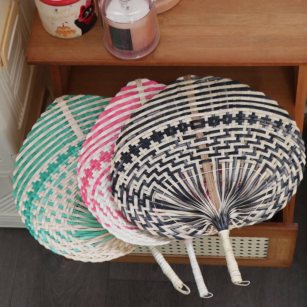 Bamboo Straw Woven Fans Natural Hand Fan Home Decor Rattan Fan  Bedroom