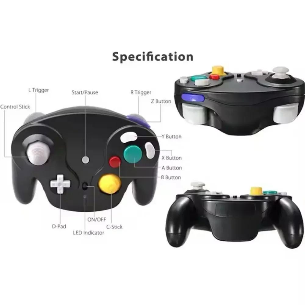 Game Controller for GameCubes NGC Game Console with 2.4GHz Adapter Wireless Gamepad for Nintendo Gamecube Joystick
