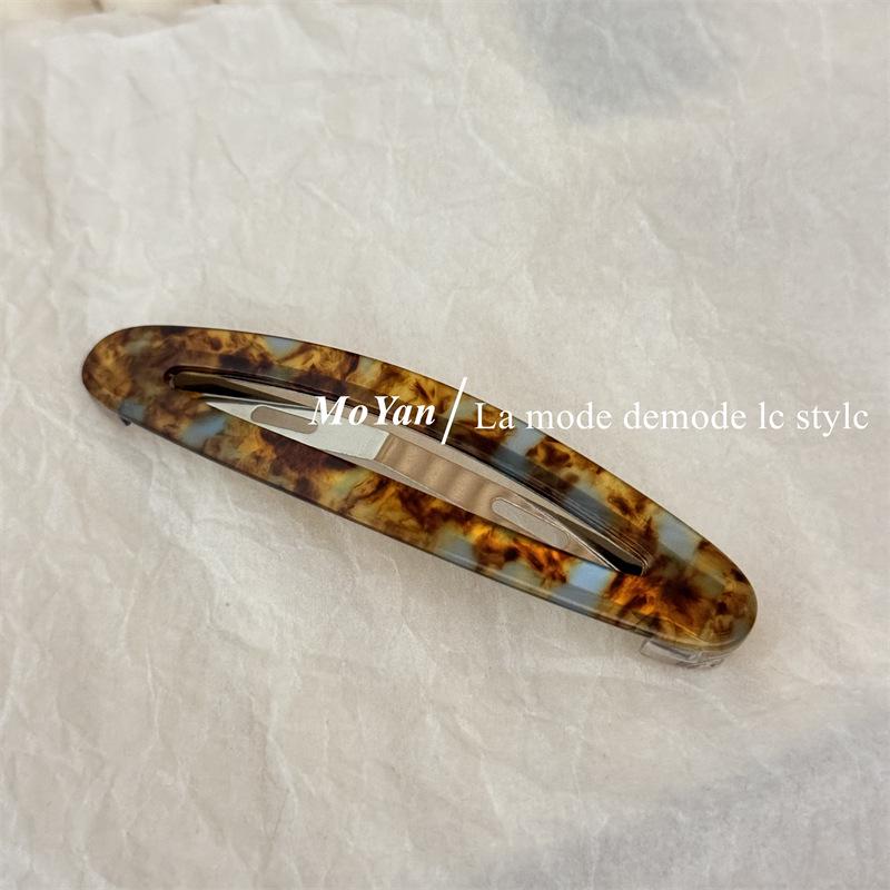 Korean Elegant Acetate Oval Snap Hair Clip