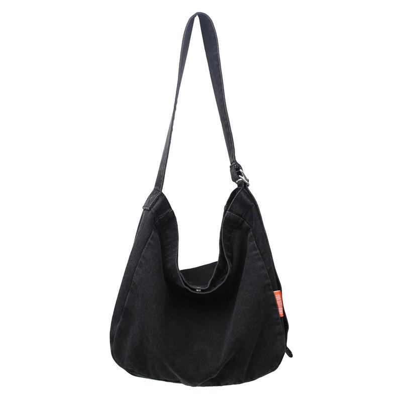 

Джинсовая сумка через плечо Пара Студенческая сумка через плечо Женская сумка для покупок чёрный