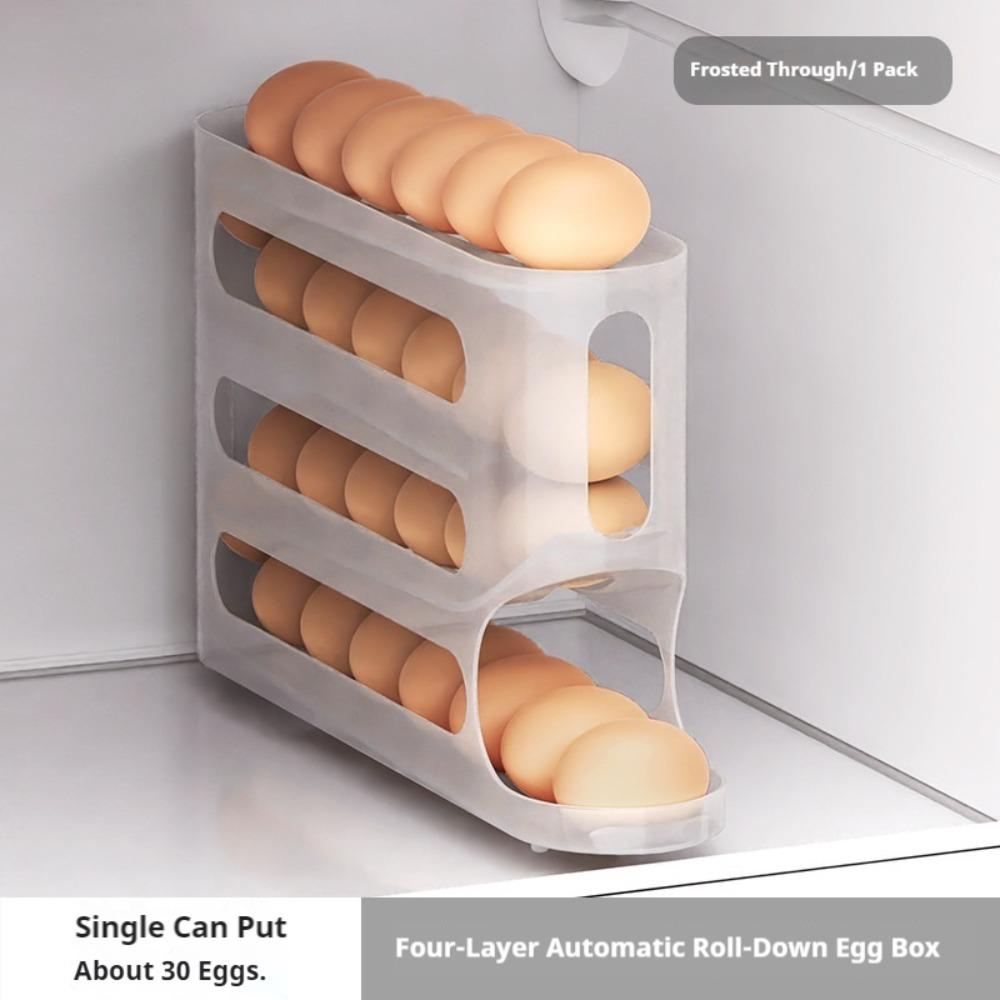 Large Capacity Egg Roller Rack Household Egg Organiser New Automatic Egg Roller