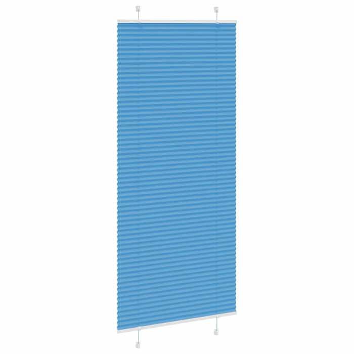 VidaXL Store plissé bleu 85x200 cm largeur du tissu 84,4 cm polyester, store plissé de fenêtre, store accordéon, store 4015208