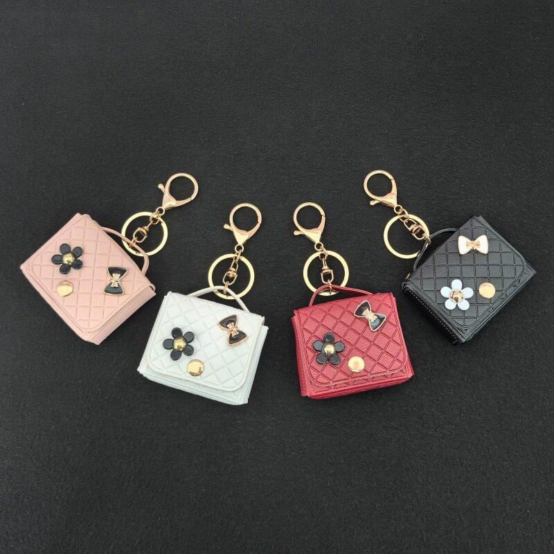 Mini PU Earphone Bag Keychain Durable Water-resistant Portable Pouch for Lipstick  Daily Use Bag Pendant