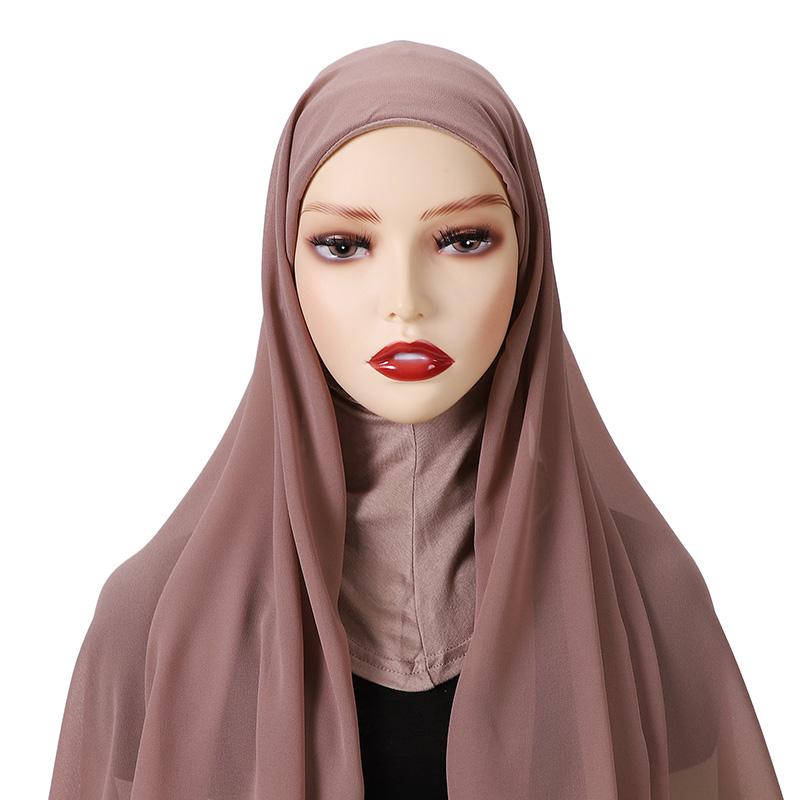 Full Cover Inner Muslim Chiffon Hijab Instant Scarf Islamic Cap Head Wear Caps Underscarf Bone Bonnet Headcover