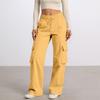 Women's Casual Fashion Solid Color Elastic Waist Drawstring Workwear Wide Leg Pants With Pockets