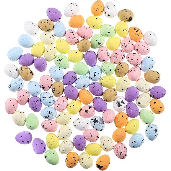 100Pcs Colorful Mini Easter Eggs Bulk Decorative Foam Easter Eggs for DIY Crafts Basket Stuffers Decoration Party Favors Supplies