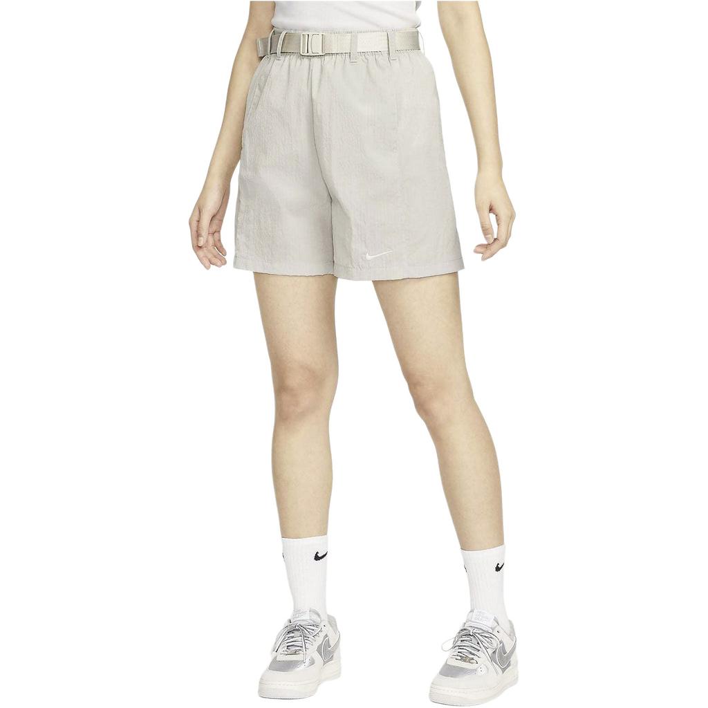 Nike Sportswear Solid Woven Training Breathable Mid-Rise Casual Shorts Women Shorts Light-Iron-Ore-Gray HJ3945-014