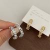 Vintage Design Stud Earrings for Women Korean Fashion  Cross Zircon Earring Engagement Jewelry Gifts Wholesale