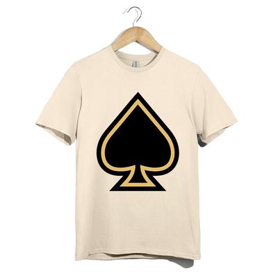 Gothic Streetwear T-Shirt Unisex Gold Pik Ass Pokerkarte Minimales Geschenk-T-Shirt