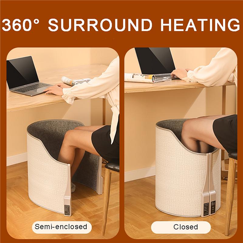 Under Desk Electric Foot Heater Foldable Leg Warmer with Thermostat & Auto Shut Off for Office Home Timer Temp Adjustable