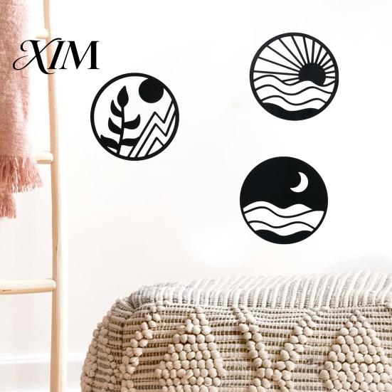 Metal Wall Art 3Pcs Boho Decoration, Vintage Hollow-out Decor, Silhouette Decor for Bedroom Sculpture, Minimalist Hanging Ornament Living Room Office