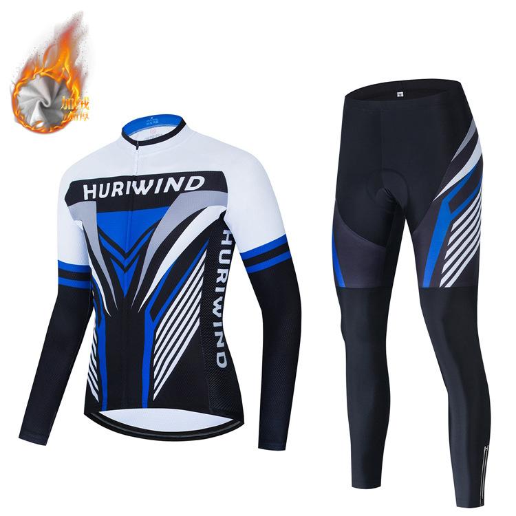 

2026 Autumn and Winter Breathable and Warm Bicycle Fleece Cycling Suit Set Long-sleeved Trousers 4XL
