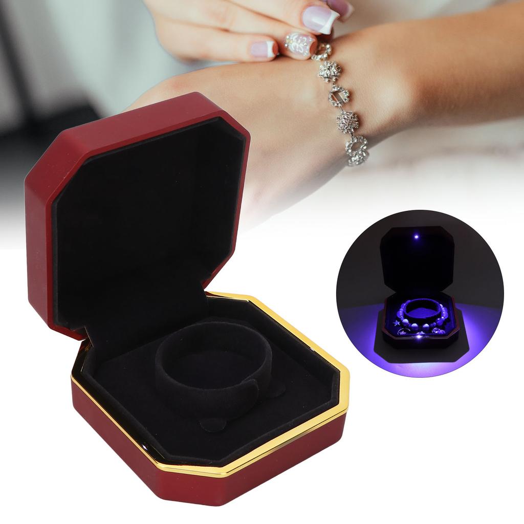 LED Bracelet Storage Box Portable Elegant Jewelry Bracelet Display Case   for Wedding Proposal