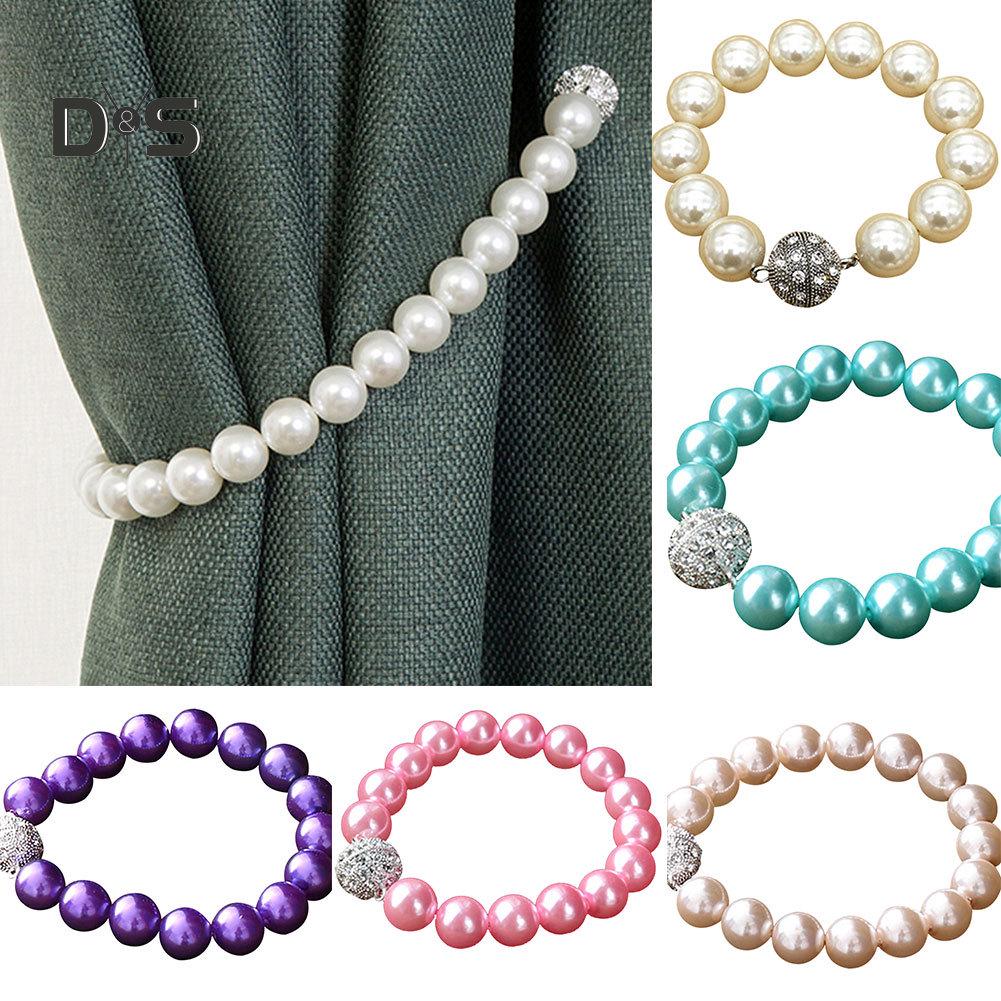 DYS Home Decor 1 ks křišťálové kamenné korálky okenní závěs popruh spona držák magnetu