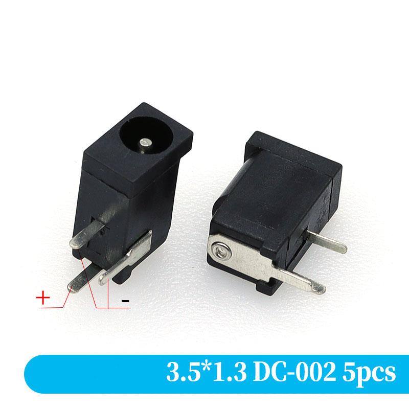 5PCS DC Power Connector pin 2.5x5.5mm Female Plug Jack + Male Plug Jack Socket Adapter PCB Mount DIY Adapter Connector 5.5x2.5