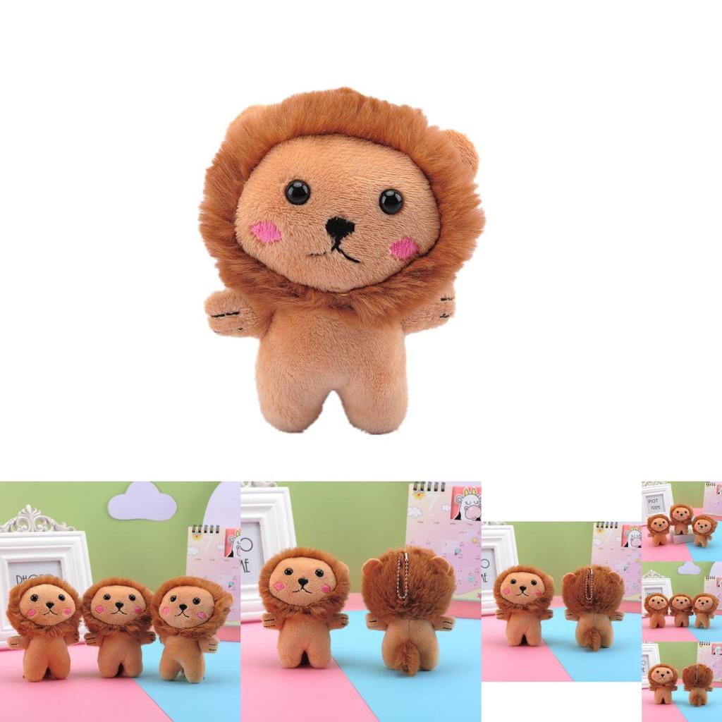 Cute Plush Lion Keychain Toy Soft Short Plush Stuffed Animal For Kids