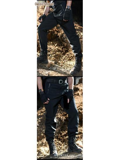 Hanye Men's Windproof Fleece-Lined Softshell Climbing Pants