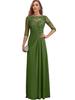 Dress European and American Chiffon Elegant Seven-quarter-sleeved Multi-color Enlarged Evening Dress Dance Dress