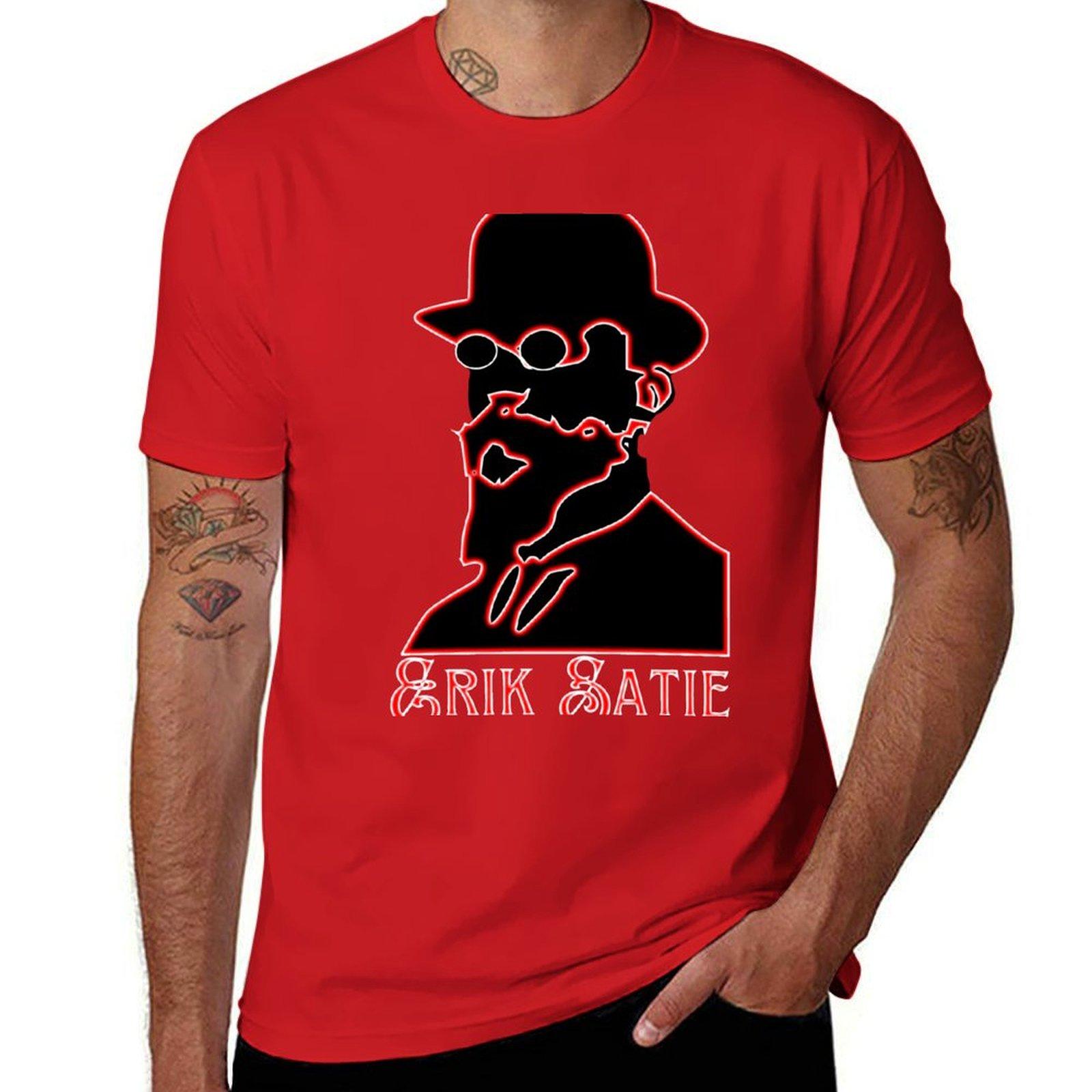 Эрик Сати Неоновая футболка летний топ кастомная винтажная футболка с принтом хиппи одежда футболка для мужчин S
