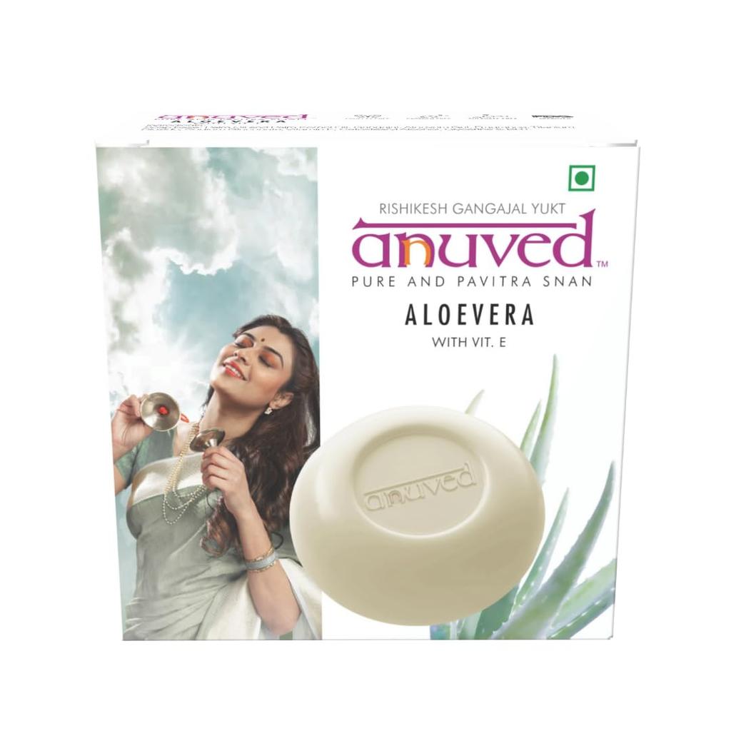 Anuved Nourishing Combo | Pack of 3 | 125 Grams Each | Herbal Soaps Aloevera, Ubtan and Haldi Chandan for Healing & Youthful Skin