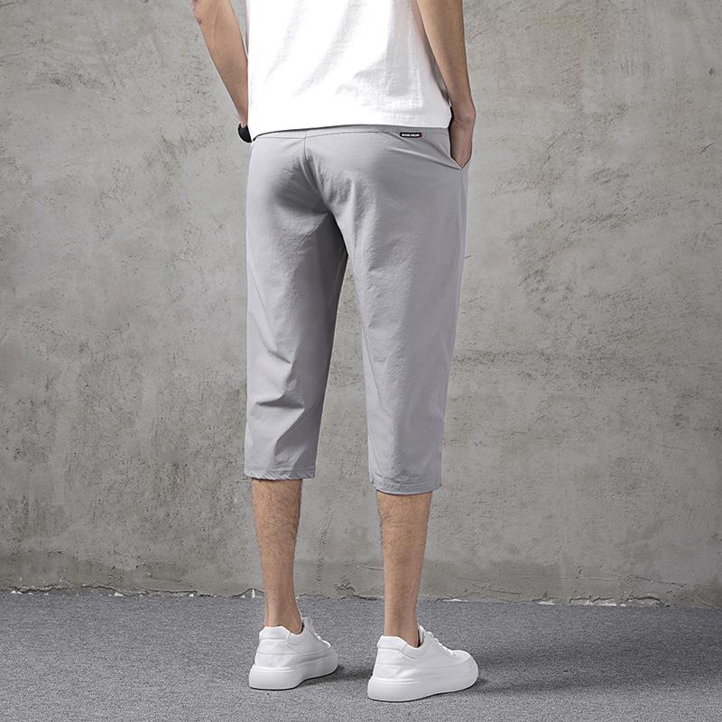 Men's Quick-Dry Ice Silk Seven-Point Shorts - Summer Lightweight Casual Sport, Plus Size, Trendy Straight-Leg