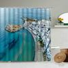 European Seaside Village Scenery Shower Curtain Nature Landscape Bathroom Accessories Decoration Bathtub Screen With Hooks