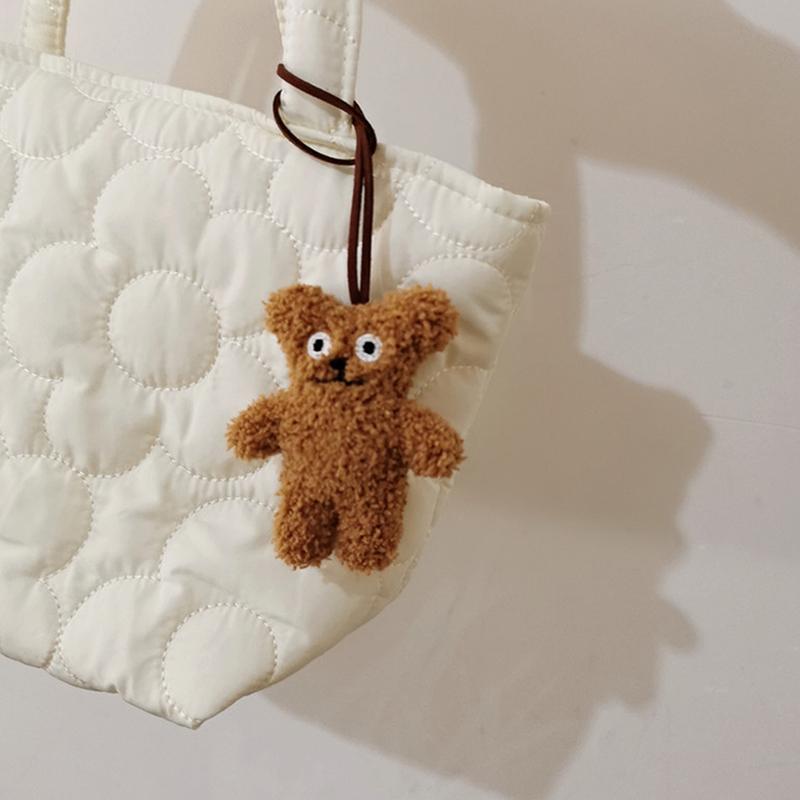 Niedlicher Bär Plüschtier Namensaufkleber Anhänger Cartoon Stoffpuppe Schlüsselanhänger Schlüsselanhänger Taschenanhänger Kinder Anti-Verloren Namensschild Geschenke