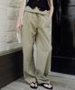 Beullaengkeu03 Fold-Over Waist Cotton Banding Pants (Olive Green)
