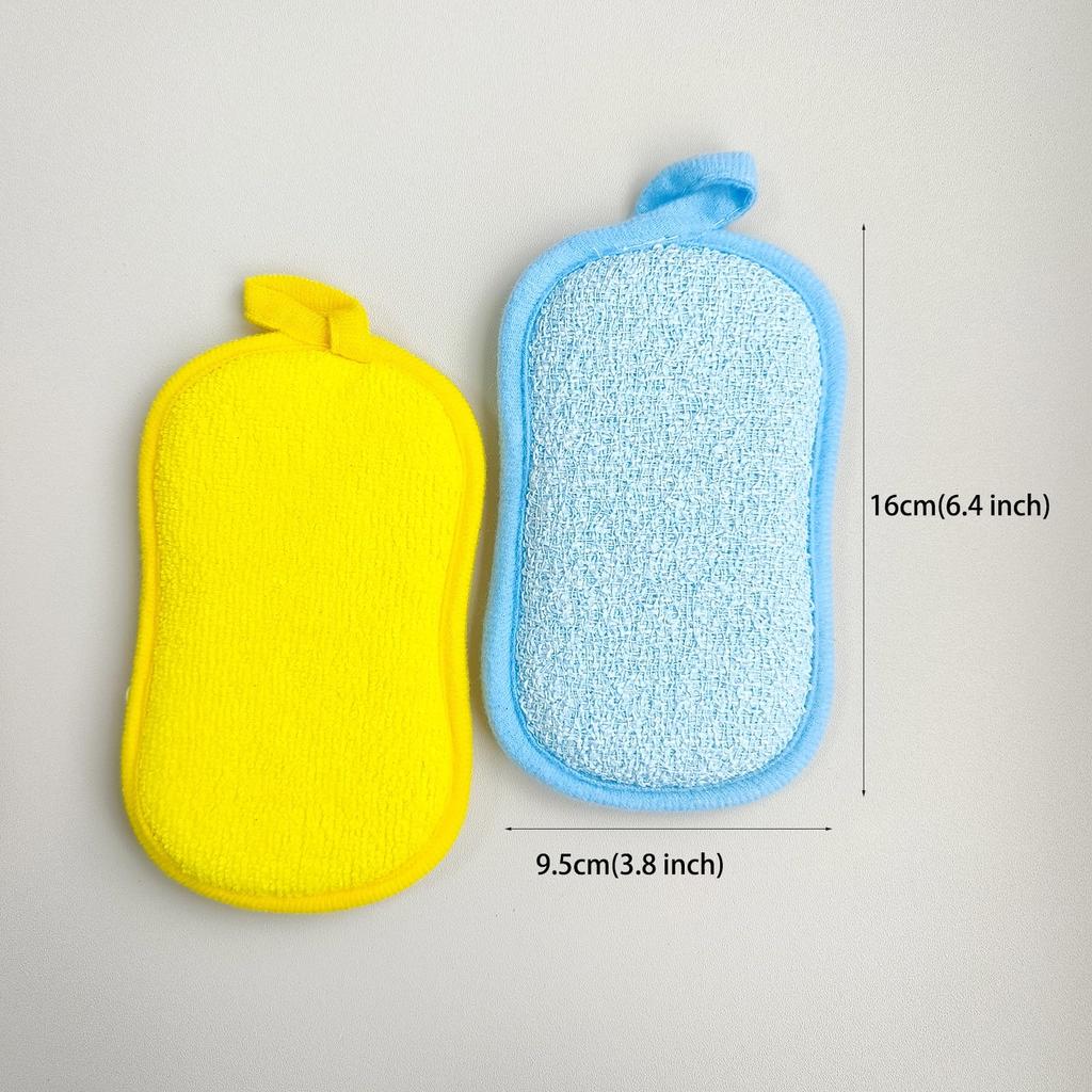 10pcs,Kitchen Cleaning Sponges, Double-Sided Scrub-it - Non-Scratch Microfiber Sponges for Cleaning,  Assorted Colors