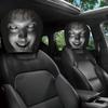 2pcs Scary Face Car Headrest Covers Halloween & Christmas Decoration Seat Protector for Vehicle, Sedan, Truck, SUV