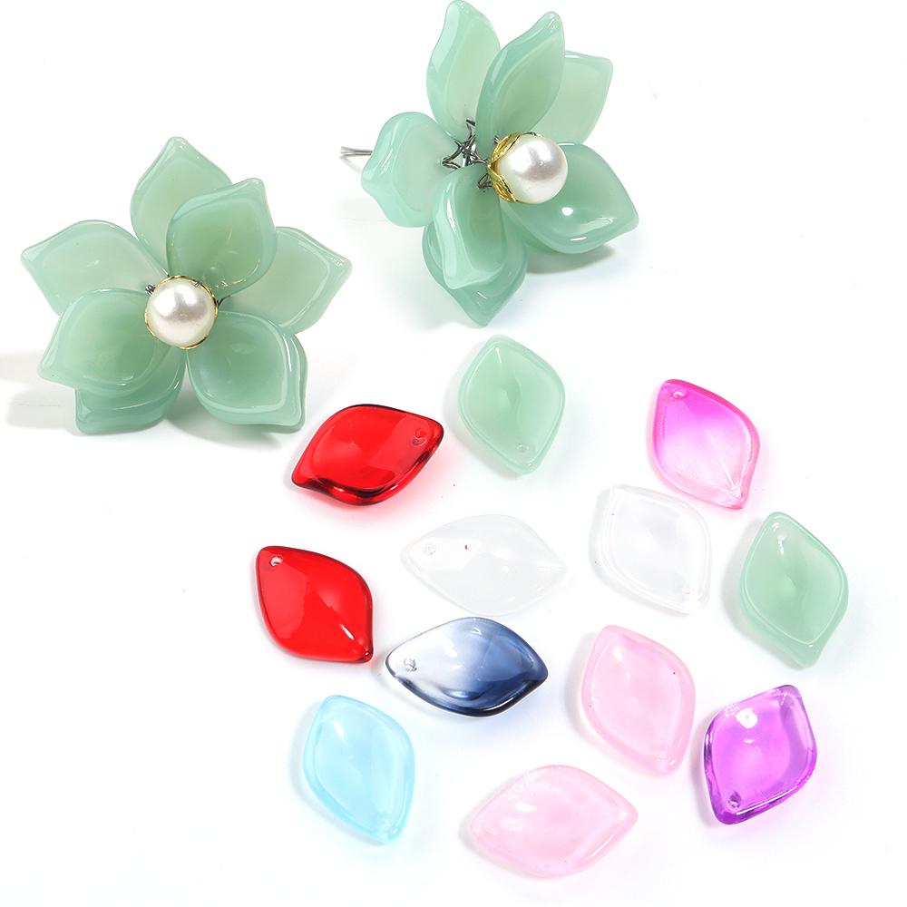 50pcs/lot Epiphyllum Petal Lampwork Beads Colorful Loose Glass Beads For Jewelry Making DIY Bracelet Necklace Crafts Accessories